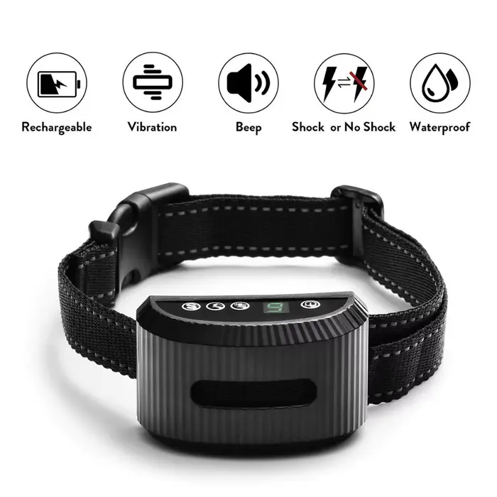 Collier anti-aboiement pour chien, Terminator d'aboiement Rechargeable, contrôle avancé des aboiemen