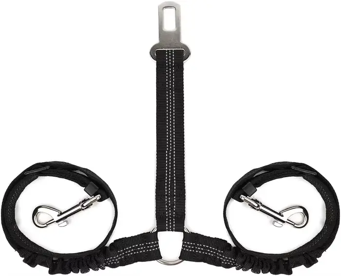 Ceinture de sécurité réglable pour chien, ceinture de sécurité double pour chien, laisse de sécurité