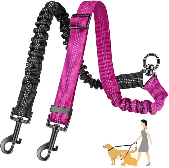 Attache de laisse double pour chien de 1,6 pieds de long - Double laisses pour la formation des chie