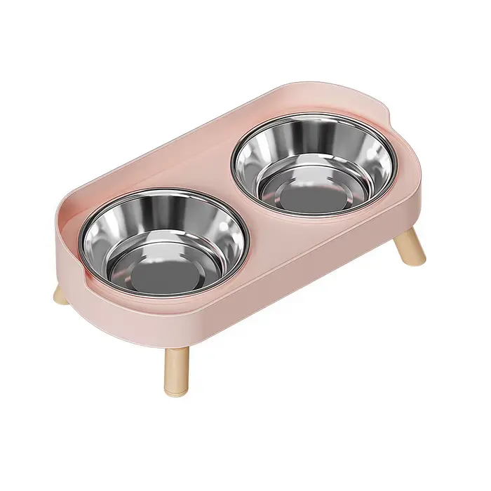 Bol double en acier inoxydable, bol pour chien et bol pour chat, résistant aux chocs et aux éclabous