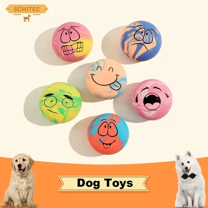 SCGK 6 pièces jouets pour chiens couineur Latex balle gonflable grinçant en caoutchouc chien jouet p