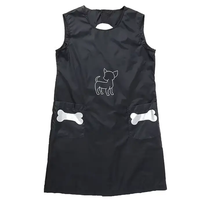 Salopette de toilettage imperméable pour animaux de compagnie, tablier en nylon avec poches, laine a