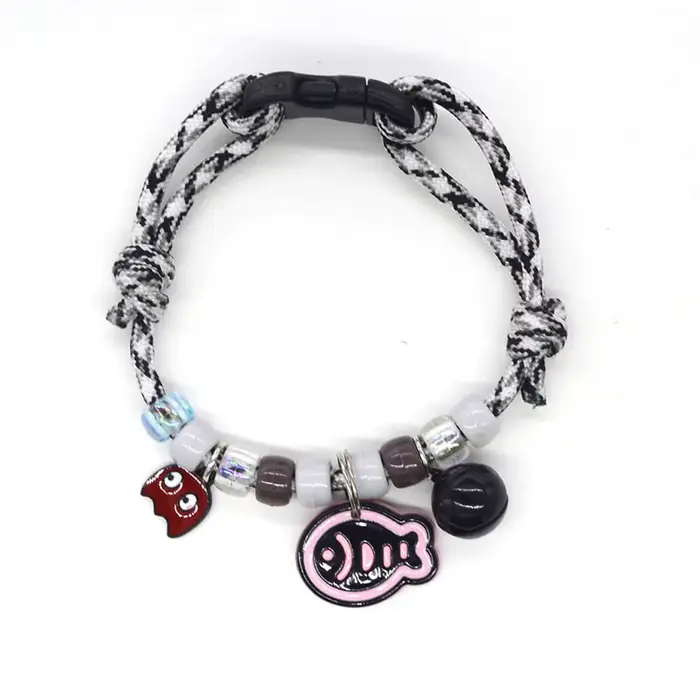 Mignon animal de compagnie coloré avec cloches réglable chat chiot collier tressé chat cou chaîne ch