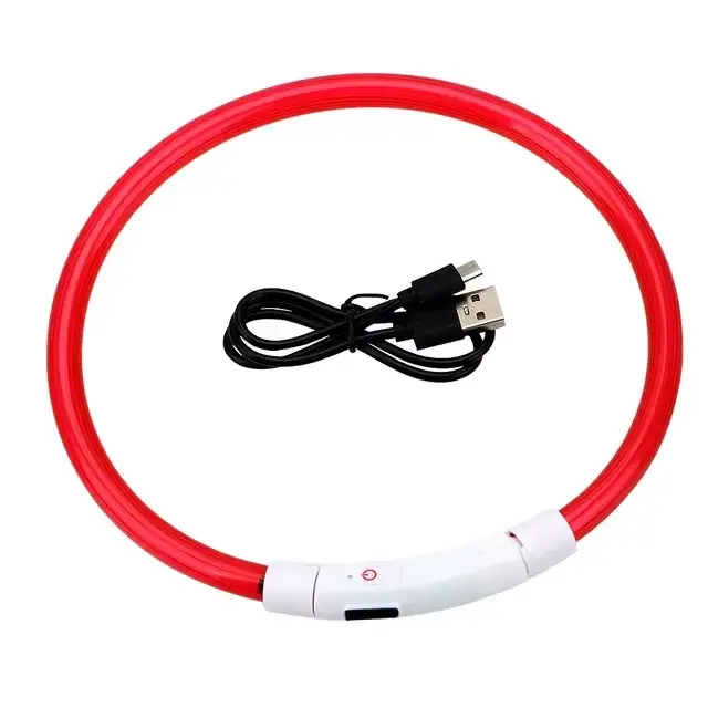 Collier LED pour chien - Collier anti-perte pour chien - Collier réglable - Collier à chargement USB
