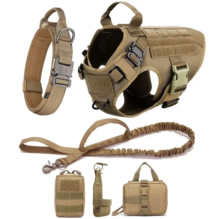 Grand collier pour chien, ensemble harnais et laisse pour chien, gilet pour animaux de compagnie, ha