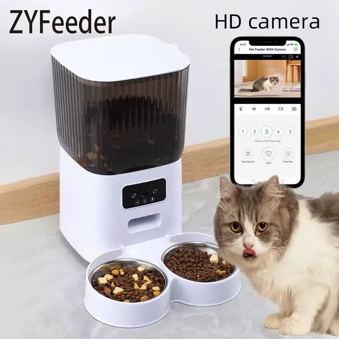 Distributeur automatique de nourriture pour animaux de compagnie 5L avec caméra, distributeur intell