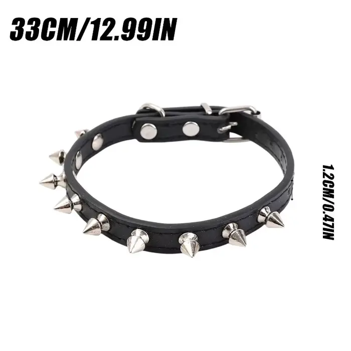 Collier pour chien en cuir clouté anti-morsure, collier tactique réglable de sécurité pour animaux d