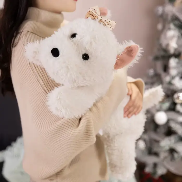 42 cm Kawaii cheveux moelleux West Highland chien blanc Terrier peluche doux chiot en peluche peluche réaliste Animal apaiser poupée oreiller