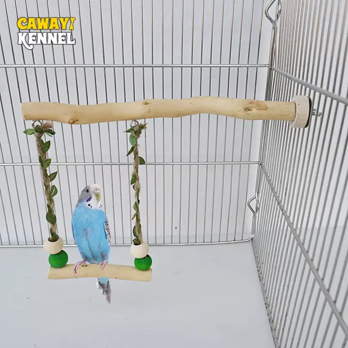 Poteau de support de perroquet en bois, jouet pivotant à Double couche pour oiseau, peau de tigre, g