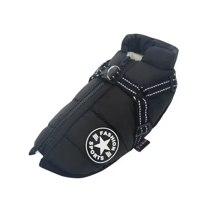 Grande veste pour chien avec harnais, vêtements chauds d'hiver pour chien, manteau imperméable pour 