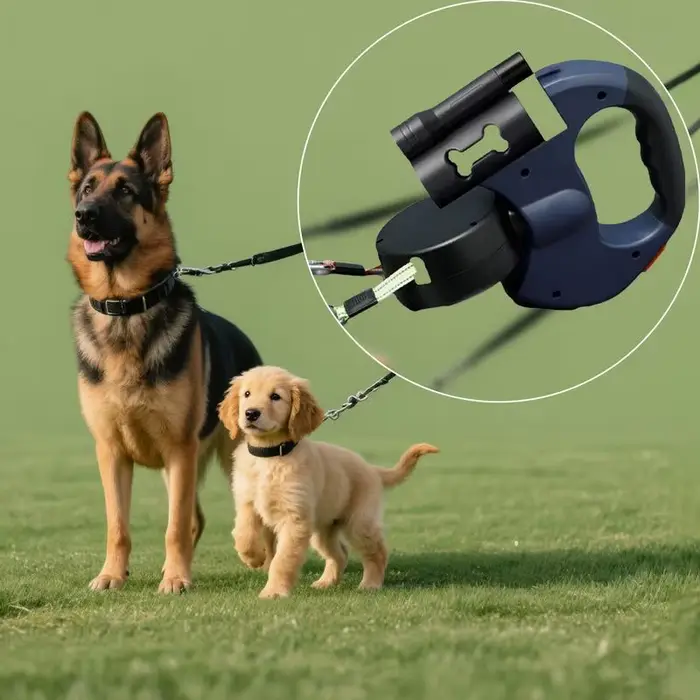 2025 Nouvelle Laisse Rétractable pour 2 Chiens - Sans Enchevêtrement