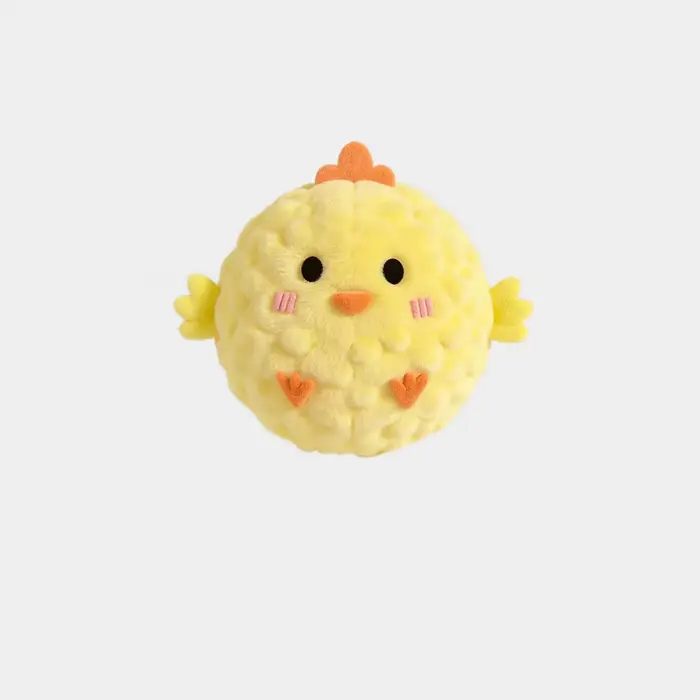 Mini balle rebondissante en peluche pour chien, jouet couineur en peluche et TPR, balle à mâcher int