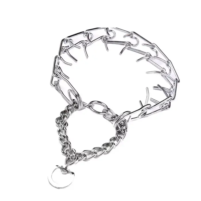 Collier d'entraînement Anti-traction pour chien, réglable, multi-tailles, en fer avec dents chromées