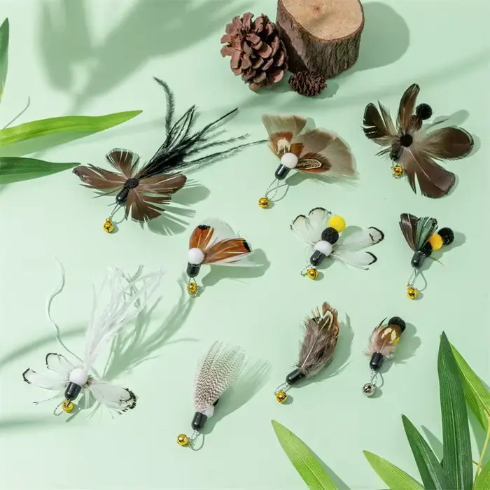 Jouet interactif en plumes de chat, accessoires, faux jouet avec cloche, recharge de remplacement, j