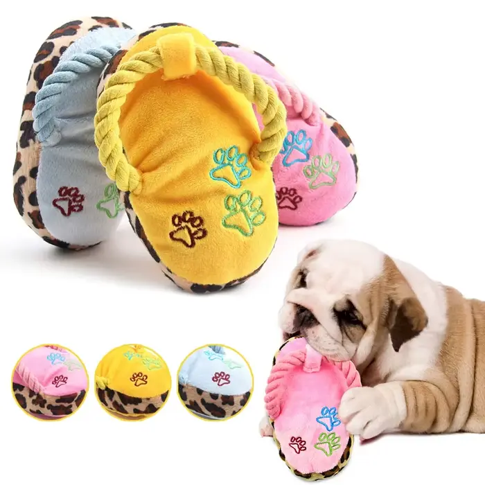 Jouets amusants pour chiens de compagnie, pantoufles en peluche, morsure de jambe de poulet, forme d