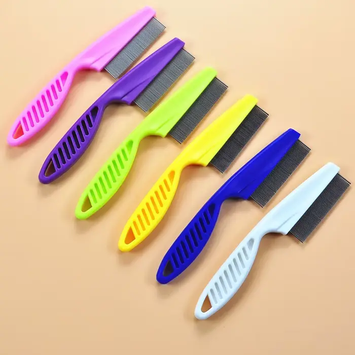 Peigne de soins pour animaux de compagnie, peigne de protection des puces pour chat, chien, en acier