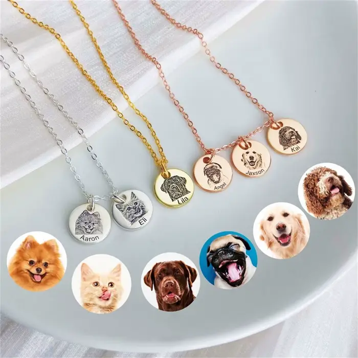 Cadeaux personnalisés pour maman chien maman collier de portrait de chien personnalisé collier de po