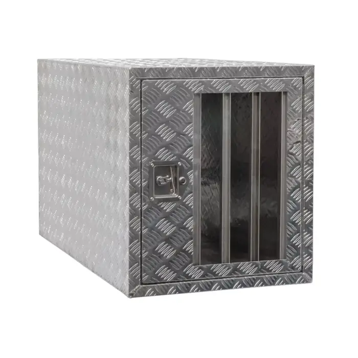 Grande boîte de chenil pour chien simple en aluminium pour camion