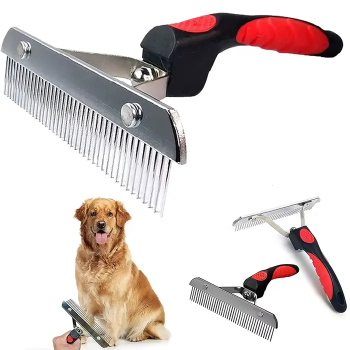 Grande brosse de toilettage pour chiens, râpe à poils longs, peigne en acier antidérapant, pour Gold