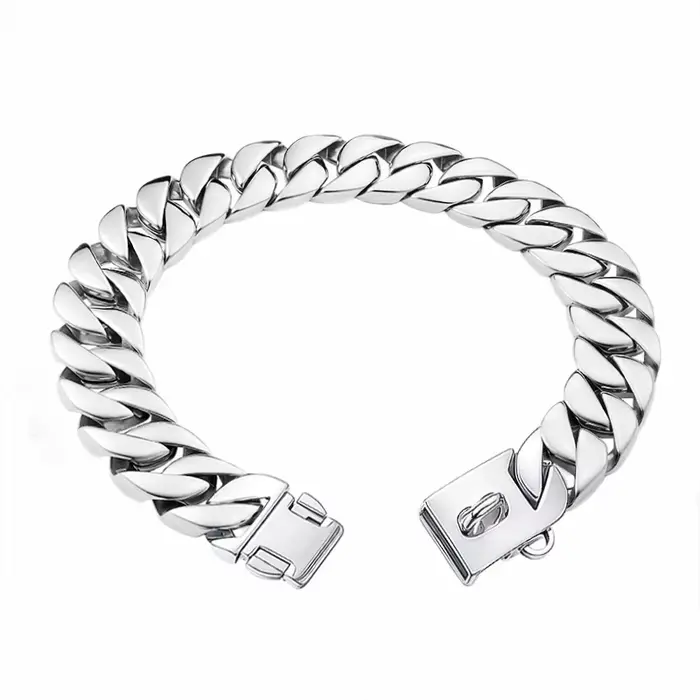 Collier pour grand chien 32 mm, collier en métal pour animaux de compagnie, chaîne en acier inoxydab