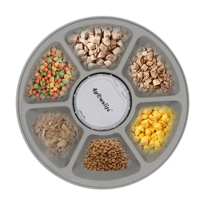 Distributeur automatique de nourriture pour animaux de compagnie, distributeur de nourriture rond à 