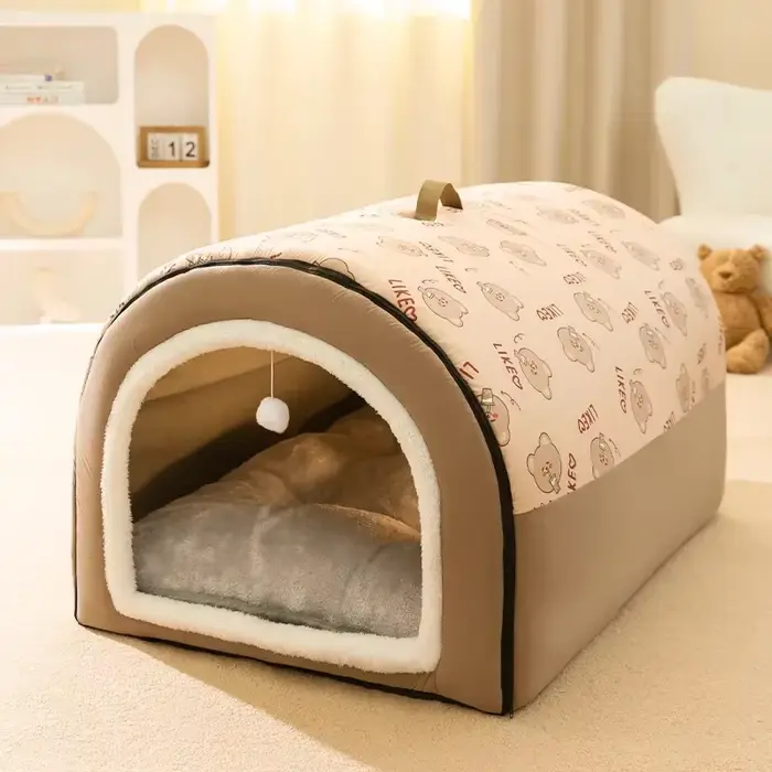Chenil garde au chaud hiver Doghouse démonté lavé grande maison pour chien produits de couchage pour