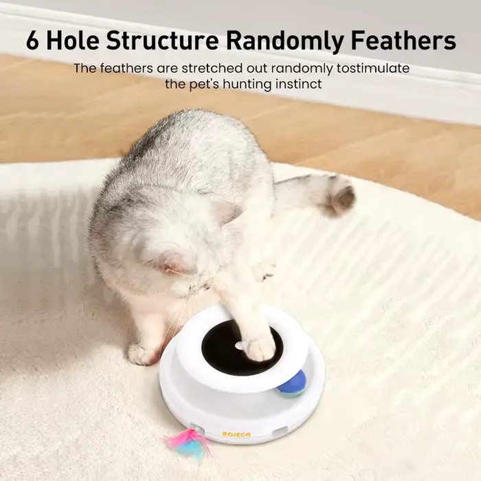 ROJECO 2 en 1 chat intelligent jouets automatique plume amusant balle jouet ensemble pour chat chien