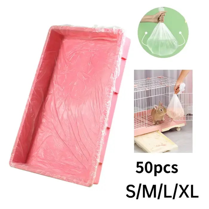 Revêtement jetable pour Cage à lapin, 50 pièces, tapis en plastique pour Cage à lapin, tampon de net