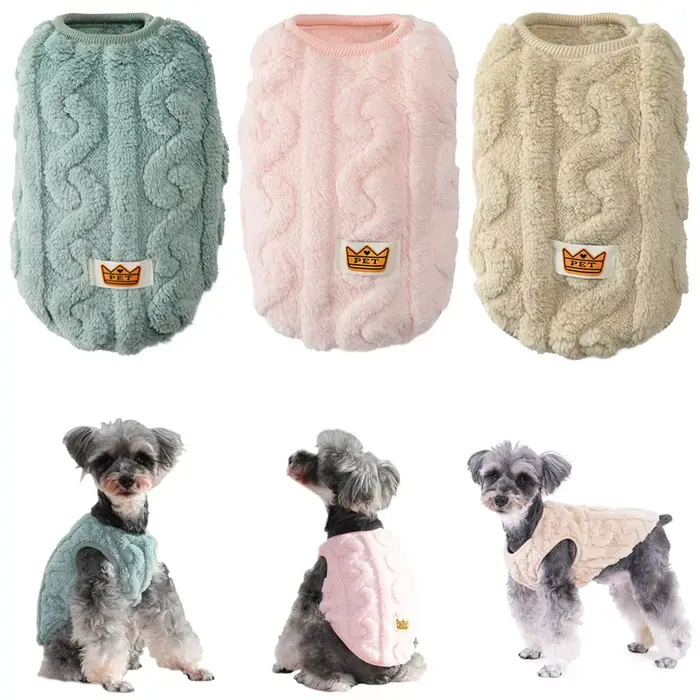 Vêtements en molleton doux pour petits chiens et chats, pull chaud pour chiot, vêtements bouledogue 