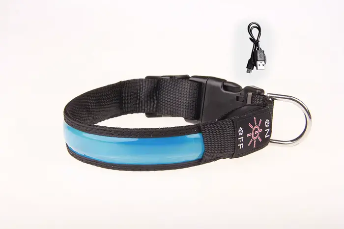Chien LED ​ ​ Collier réglable USB Rechargeable, 3 Modes, étanche, sécurité nocturne, réfléchissant,