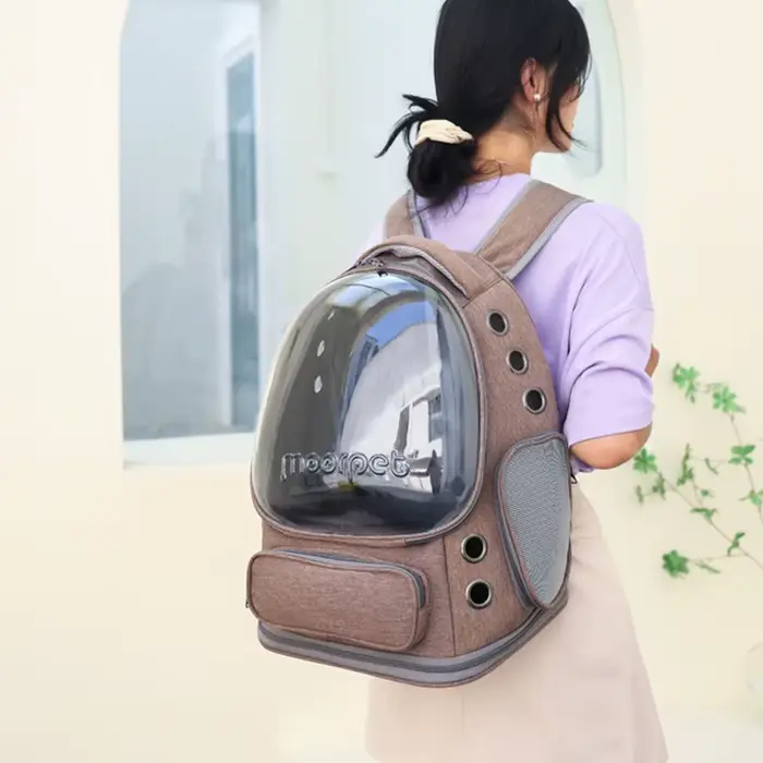 Sac à dos de transport pour animaux de compagnie pliant Transparent, fourre-tout de voyage pour chat