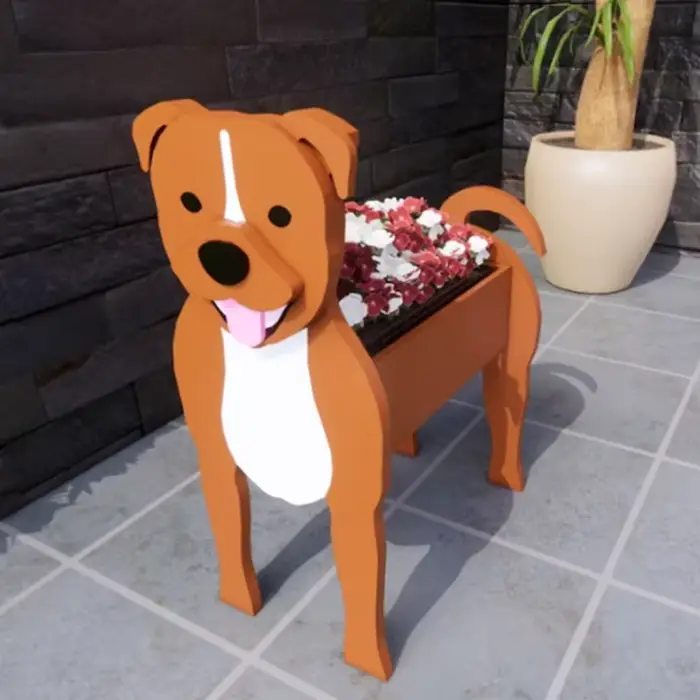 Pot de fleurs en forme de chien pour jardin, jardinières mignonnes pour plantes, cour, extérieur, dé