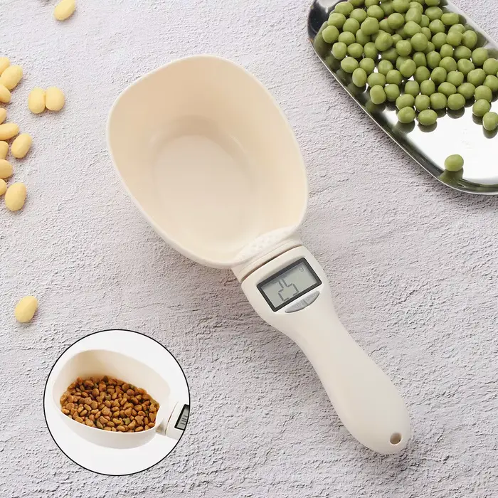 Cuillère à mesurer les aliments pour animaux de compagnie, tasse à mesurer électronique pour aliment