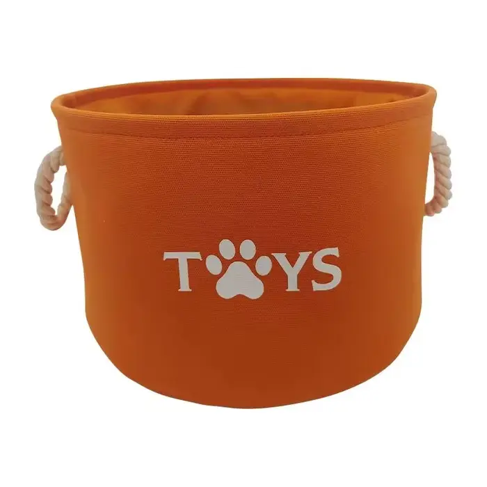Panier rond pour jouets pour animaux de compagnie, boîte de rangement pour jouets pour chiens et cha