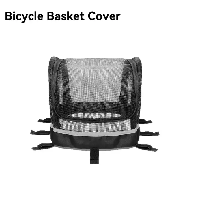 Housse de panier de vélo sécurisée pour animaux, avec ouvertures de ventilation et bande réfléchissa