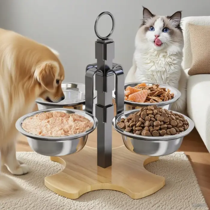 Bols surélevés pour animaux de compagnie avec support