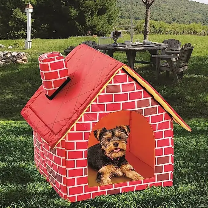 Chenil pliable petit chien chat chenil chaud et confortable Portable brique mur Style animal de comp