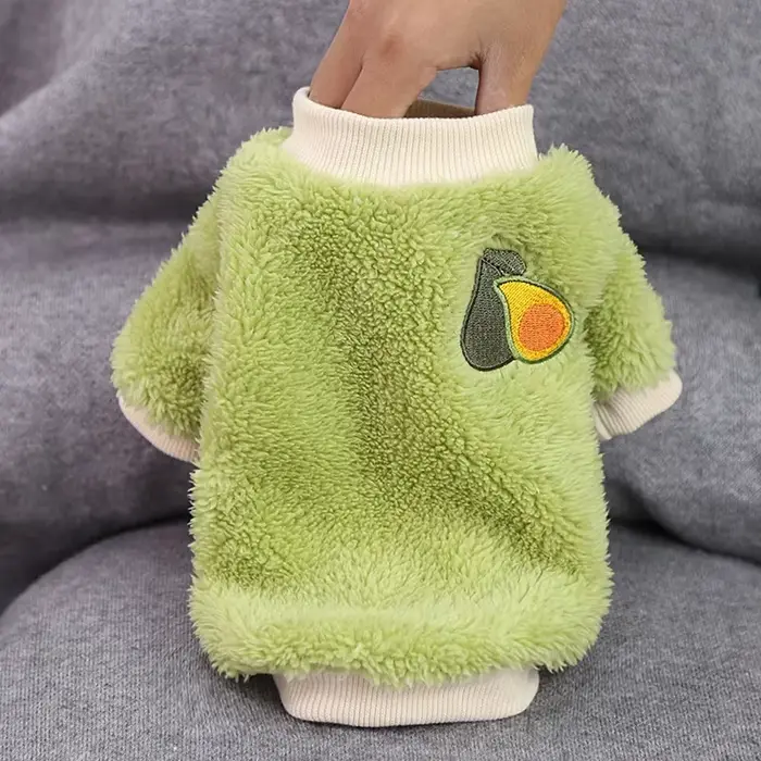 Manteau chaud en peluche pour chiot, motif de fruits, adapté aux chiens de petite et moyenne taille,