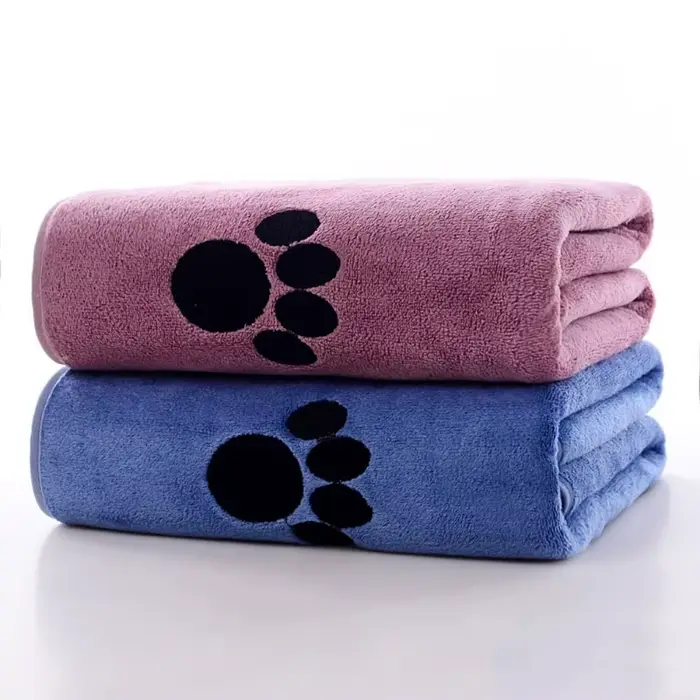 Serviettes pour chiens très absorbantes, en microfibre respirante, pour toilettage des animaux de co