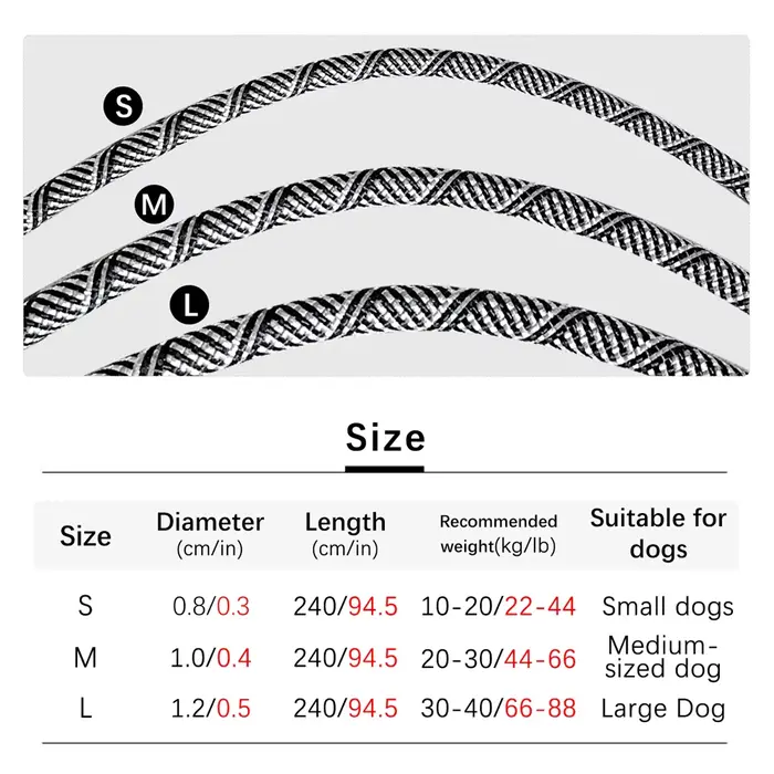 Laisses réfléchissantes en Nylon S/M/L, chaîne de Traction pour chiens de compagnie, pour courir, mains libres, chaîne pour petits et grands chiens, marche