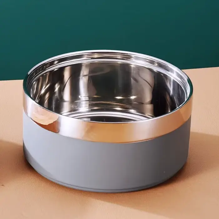 Gamelle à double couche en acier inoxydable pour chiens et chats, bol à eau, mangeoire, fournitures 
