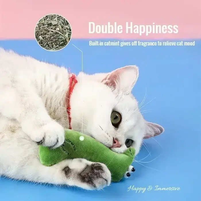 Jouet en peluche avec herbe à chat pour chats