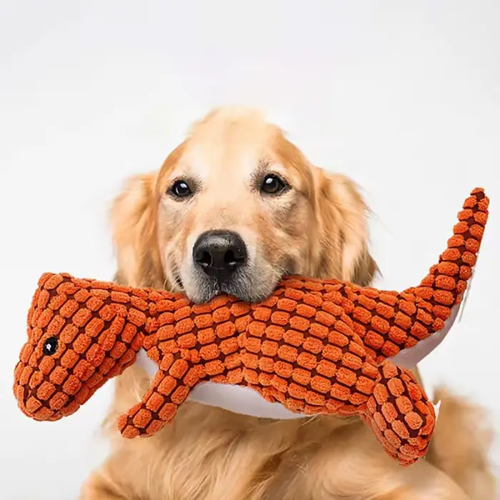 Animaux de compagnie chien à mâcher en peluche drôle dinosaure forme chats maïs laine jouet Vocal ap