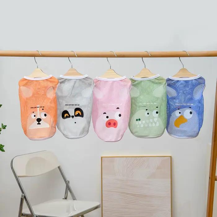 Vêtements pour chiens printemps/été Cool maille débardeur comparé à l'ours cheveux dorés Keji mince 