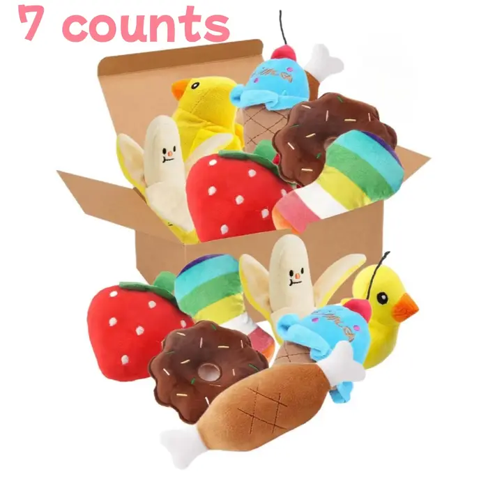 Ensemble de 7 jouets sonores pour chiots, jouets à mâcher pour animaux de compagnie, adaptés aux jeu