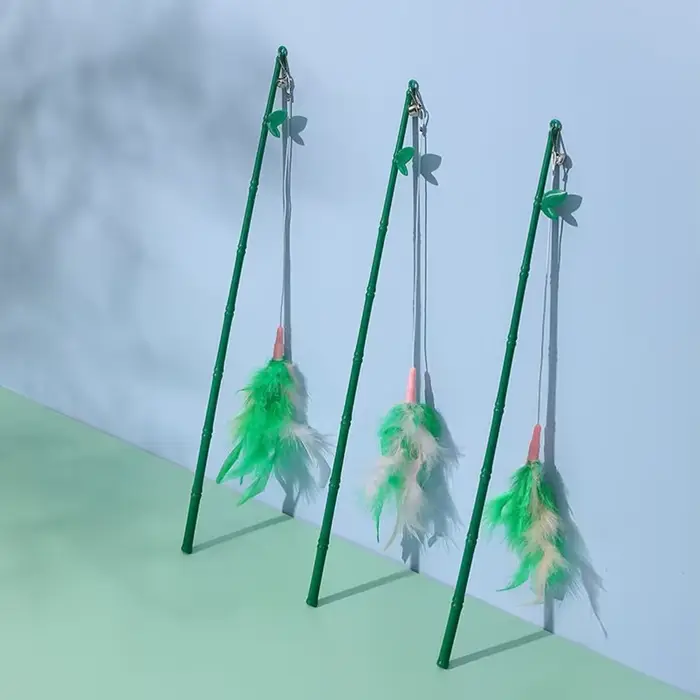 Jouets pour chats, baguette à plumes, jouet interactif pour chaton, avec Super ventouse détachable, 