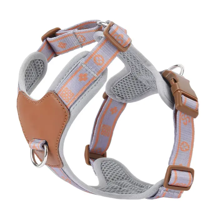 HP521-1 - Harnais classique pour chien de compagnie, réglable avec sangle durable, anneau en alliage