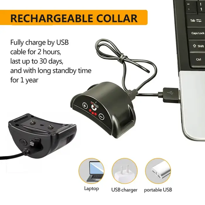 Collier Anti-Aboiement Rechargeable pour Chien, Accessoire d'Entraînement par Vibration pour Petit e