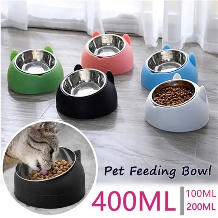 Bols en acier inoxydable pour chat, Base antidérapante, pour animaux de compagnie, chiot, chien, man
