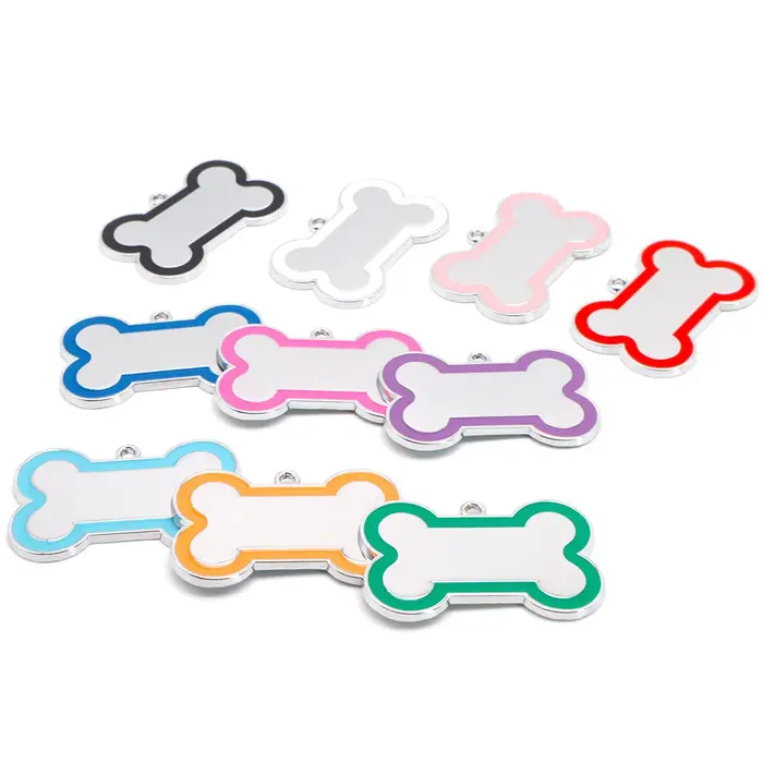 Étiquette d'identification de chien en os, 20 pièces, Anti-perte, nom d'animal de compagnie gravé, n